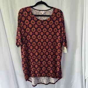 Lularoe Irma Tunic Geometric Print Shirt‎ Women's XS Boho Bold Colorful